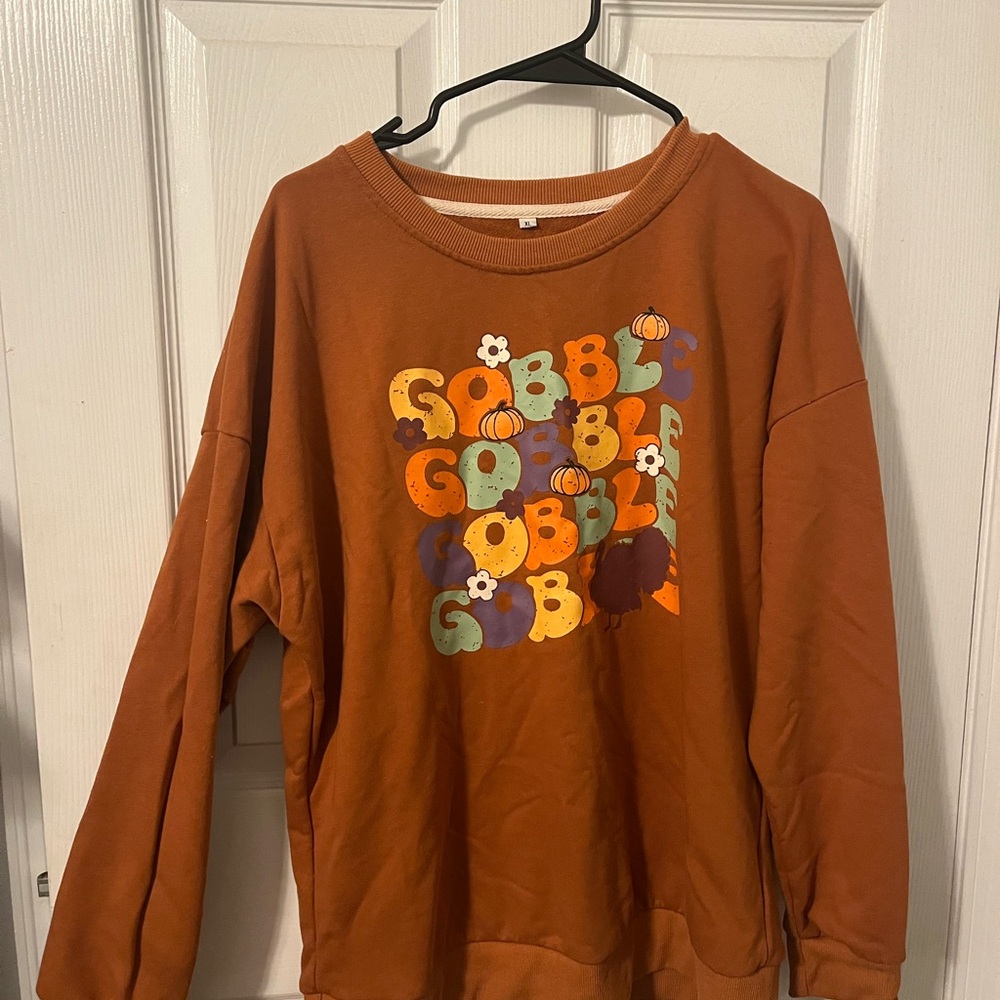 Orange Thanksgiving Graphic Sweatshirt